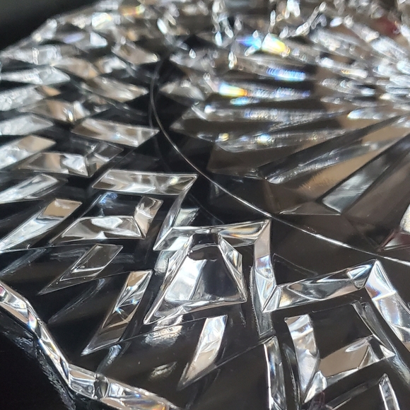 14" Large 24% Lead Crystal "Cathedral " Cake Plate by JG Durand - Picture 8 of 14